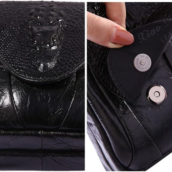 Crocodile Leather Phone Belt Bag Waist Pack for Men Travel Outdoor Casual Cellph - Picture 5 of 8